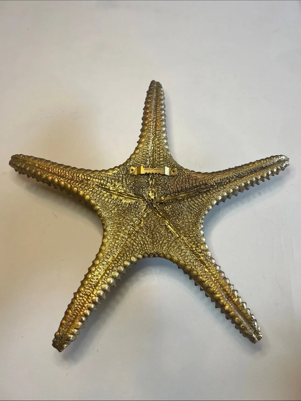 Vintage Gold Starfish Wall Decor Hanging Sculpture Large 3D Coastal Accent